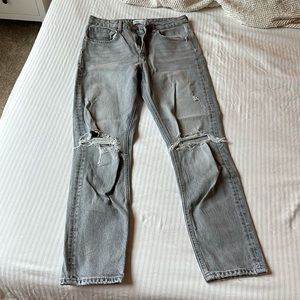 Zara grey ripped jeans